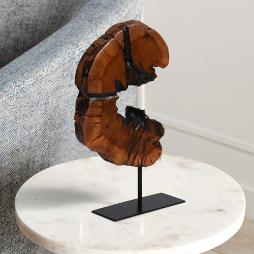 WELLAND Rustic Date Tree Sculpture, Wood Tabletop Sculpture Collectible Decoration for Home Office Decor - size: Small