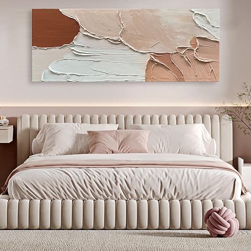 Art Minimalist Abstract Oil Painting Heavy Textured Canvas Wall Art Living Room Bedroom Wall Large Art Deco Oil Painting 24x60 inches - color: Yi037