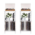 Clear Acrylic Side Table Set of 2, 15.7" L x 11.8" W x 30.7" H, 3-Tier End Table for Living Room, Small Modern Bedside Tables Nightstand for Bedroom, Home Decor Accent Table - size: 3 Tier Tall 2-Pack