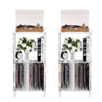 Clear Acrylic Side Table Set of 2, 15.7" L x 11.8" W x 30.7" H, 3-Tier End Table for Living Room, Small Modern Bedside Tables Nightstand for Bedroom, Home Decor Accent Table - size: 3 Tier Tall 2-Pack