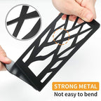 2 Pieces Black Book Ends for Shelves, Modern Tree Design Decorative Bookends, Non-Slip Heavy Duty Metal Book Stopper - 7 x 4.7 x 3.5”