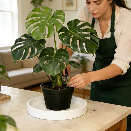 2 Pack 7 inch Plant Saucer Drip Tray, Heavy Sturdy Plastic Planter Flower Pot Drainage Tray Plate Saucers for Indoor Outdoor Garden, Plant Water Drip Trays for pots Base (7", Creamy White) - color: Creamy White, size: 7" - 2Pcs