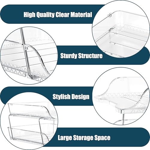 Simple Houseware 3-Tier Crystal Clear Stackable Document Letter Tray Paper Organizer - Desk Organizer for A4/Letter Size Documents, File Sorter, Paper Holder, Office Desktop File Storage, Acrylic Look - color: Clear, size: 3-Tier