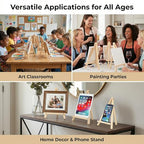 8 Pack 11.8In Tabletop Easel, Wooden Easels for Paiting Adjustable Foldable for Kids, Students, Beginners