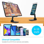Cell Phone Stand, Folding Desktop Phone Stand, Angle Height Adjustable Mobile Phone Holder for Desk, Office, Tablet Stand Compatible with All Phones 4-10 Inches Cell Phone/Tablet (Black) - color: A-Black