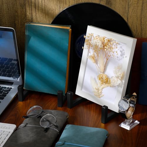 Sweetude 2 Pcs Large Plate Stands for Display Metal Frame Plate Holder Display Stand Decorative Table Top Easels for Picture, Book, Platter, Photo Easel(Gold,8 Inch) - color: Gold, size: 8 Inch