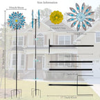 Viveta Wind Spinners,18 * 81" Large Outdoor Wind Spinner,Double-Side Wind Sculpture with 4 Sturdy Stake,Metal Windmill for Yard and Garden - color: H-blue