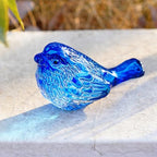 QFkris 3" Small Bird Statues Home Decor Accents 2 Pack Blown Glass Birds Decor for Tabletop, Office Desk, Living Room, Coffee Table, Shelf, Bookshelf (2 PCAK) - style: 2Pack Blue