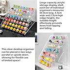5 Tier Acrylic Display Stand Organiser with Fences, No Assembly Perfume Stand Organiser, Clear Display Shelf for Home, Office, Retail for Funko Figures Toys Cupcake Food, Cologne, Cosmetics, Storage
