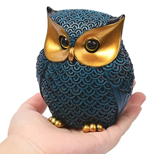 Artpaul Owl Figurines Home Decor Accents Small Décor Items for Shelf Decorations for Living Room Office, Gifts for Owl Lover (Blue) - color: Style1-blue