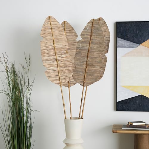 Deco 79 Dried Plant Bamboo Home Decor Natural Foliage Natural Dried Foliage, Set of 4 Foliage for Decoration 13"W, 79"H, Brown - color: Brown, size: 13" W x 79" H