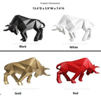 SMRTHMRT Abstract Geometric Sculptures Animals Statues,Collectible Figurines Home Office Tabletop Ornaments (White Bull) - color: White Bull