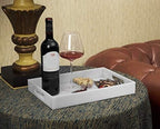 KEVLANG Glossy White Sturdy Acrylic Serving Tray with Handles-10x15Inch-Serving Coffee Appetizer Breakfast Butler-Kitchen Countertop-Makeup Drawer Organizer-Vanity Table Tray-Ottoman Tray - color: Glossy White, size: 15" x 10" x 2"