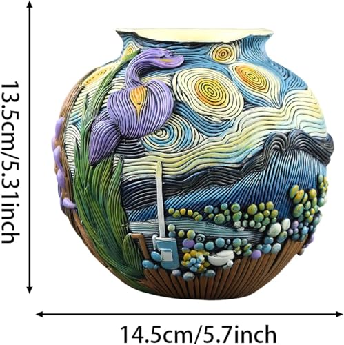 Starry Night Vase Plant Pot Unique Planters for Indoor Plants and Outdoor Plants - Unique Plant Pots and Vases for Home Decor Pot Comes with a Drainage Hole