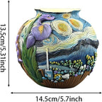 Starry Night Vase Plant Pot Unique Planters for Indoor Plants and Outdoor Plants - Unique Plant Pots and Vases for Home Decor Pot Comes with a Drainage Hole