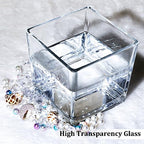 Set of 6 Square Glass Vases 5" x5" x 5", Clear Flower Vases for Centerpieces, Candle Holder for Wedding Party Events, Home Décor - size: 5inch