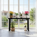 Plank+Beam Solid Wood Console Table, 56 Inch, Sofa Table, Narrow Entryway Table for Hallway, Behind The Couch, Living Room, Foyer, Easy Assembly, Black - color: Black, size: 56" Console Table