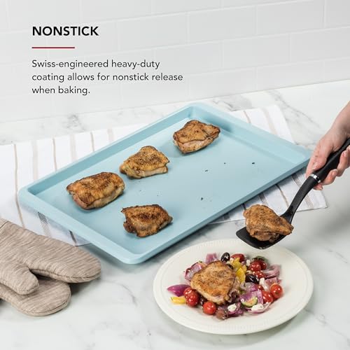 KitchenAid 13x18in Nonstick Aluminized Steel Baking Sheet, Mineral Water - color: Mineral Water, size: 13 x 18 Inch