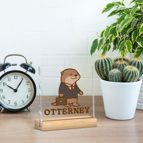 Lawyer Gifts for Women Men Funny Office Decor Funny Office Gifts Work Desk Decor Cute Sea Otter Acrylic Sign for Women Men Lawyer Coworker - color: Otterney