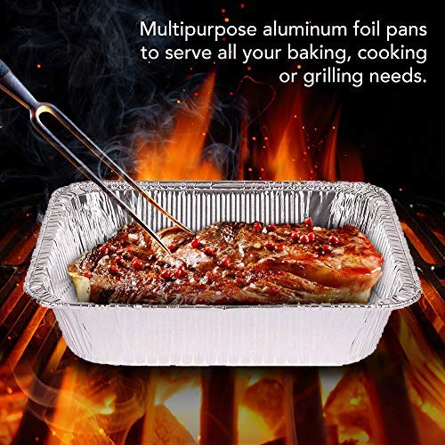 Aluminum Pans 9x13 Disposable Foil Pans (30 Pack) - Half Size Steam Table Deep Trays - Tin Foil Pans Great for Cooking, Heating, Storing, Prepping Food, Stock Your Home - size: 30 Pack