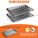 Grilling Prep and Serve Trays, Set of 2 Stackable Stainless Steel BBQ Tray, Standard Marinating Container, Serving Platter for Plating Food, BBQ Prep Tub for Marinating Meats, Grill Accessories - style: Standard Prep Trays