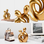 Couples Gift Statues, Anniversary Wedding Gift for Men Women Gold DecorTable Centerpieces TV Stand Bookshelf Knick Knacks Modern Decor Figurines Anniversary Women Gift Valentine's Day Gift