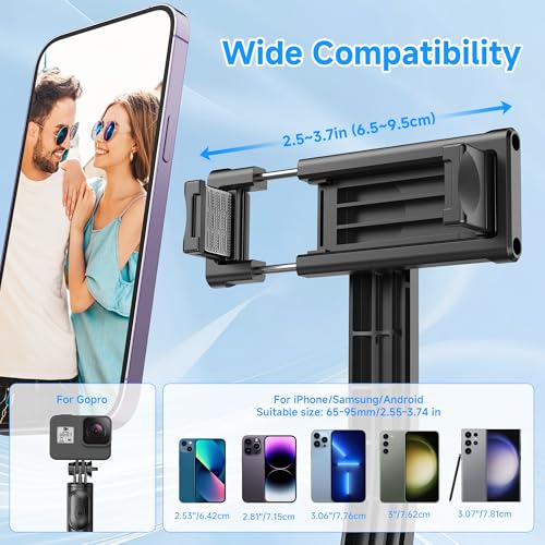 SelfieShow Selfie Stick, Extendable Selfie Stick Tripod with Wireless Remote and Tripod Stand, Portable, Lightweight, Compatible with iPhone 17 16 15 14 13 12 Pro Xs Max/Samsung Smartphone and More - style: Black
