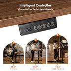 FEZIBO Standing Desk, 55×28 Inches Electric Height Adjustable, Sit Stand Up, Computer Office Desk with Splice Board, Black Frame/Black Walnut TOP - color: Black Walnut, size: 55 x 28