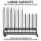 ikare Art Canvas Storage Rack, Art Drying Painting Rack with Wheels, Adjustable Art Storage Easel Display Stands for Canvas Boards, Panel, Crafts Drying & Print Racks, Frame