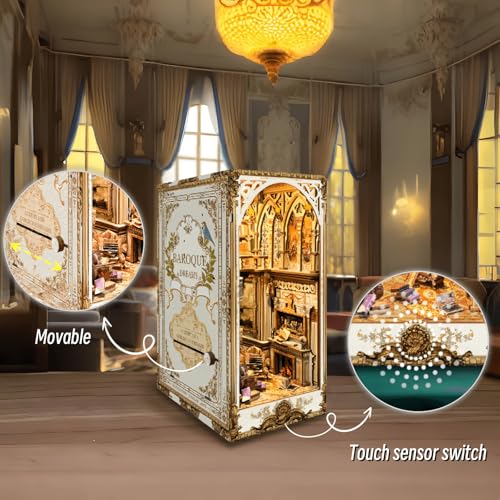 KingStora DIY Book Nook Kit -Baroque Dreams-Vintage Manor Design Bookend Model, 3D Puzzle for Adults, JKGT001