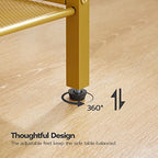 HOOBRO Tall Side Table, 3-Tier Telephone End Table with Adjustable Mesh Shelves, Small Entryway Table with Storage, Small Nightstand for Living Room, Bedroom, Hallway, White and Gold DW01DH01G1 - color: White + Gold