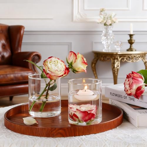 TBWIND 12pcs Small Glass Cylinder Vases for Centerpieces, 4 Inch Clear Flowers Vase for Wedding Decorations, Glass Hurricane Candle Holder for Home Decor Table Centerpiece - size: 12 Pack 4 Inch