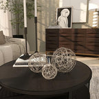 Deco 79 Metal Geometric Decorative Sculpture Home Decor Statues, Set of 3 Accent Figurines 8", 6", 4"D, Silver