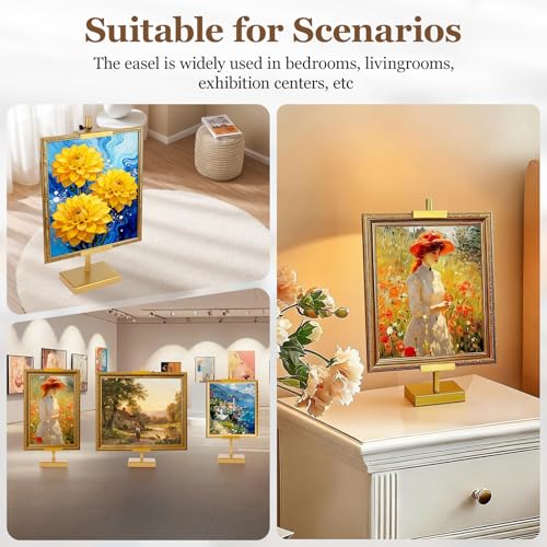 1pcs Adjustable Tabletop Easel Stand for Picture Frames, Picture Easels for Display, Gold Easel, Picture Frame Stand, Adjustable Art Easel.(30inch,Gold) - color: Gold, size: 30inch