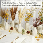 Ceramic Bud Vases, Set of 24 White Vases for Centerpieces Small VAses for Flowers Mini Ceramic Vase for Pampas Grass Vase Bulk for Wedding Table Centerpieces Decoration Boho Home Decor DIY Gift