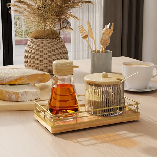 Wooden Decorative Tray, Oak 7.5" L Coffee Table Tray for Kitchen Countertop Soap Sponge Holder for Dresser Perfume Jewelry Candle Nightstand Table Centerpieces for Dining Room Decor Natural - color: Natural, size: 7.5" x 3.9" x 1.5"