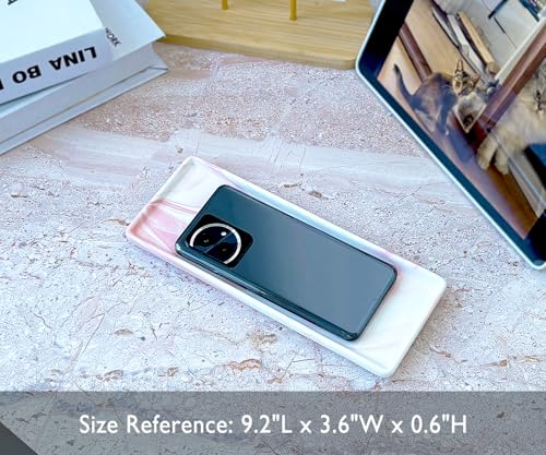 9.2" Porcelain Small Bathroom Tray, Ceramic Countertop and Vanity Tray for Cosmetics, Perfume, Jewelry, Candle - Kitchen Soap Tray for Kitchen Counter (Pink) - color: Pink, size: 9.2" x 3.6" x 0.6"