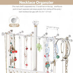 Meangood Jewelry Organizer Stand, 15.6" H Jewelry Tree Display Holder Stand for Bracelets Necklaces Earrings Rings, Gift for Women Girls (White) - color: White