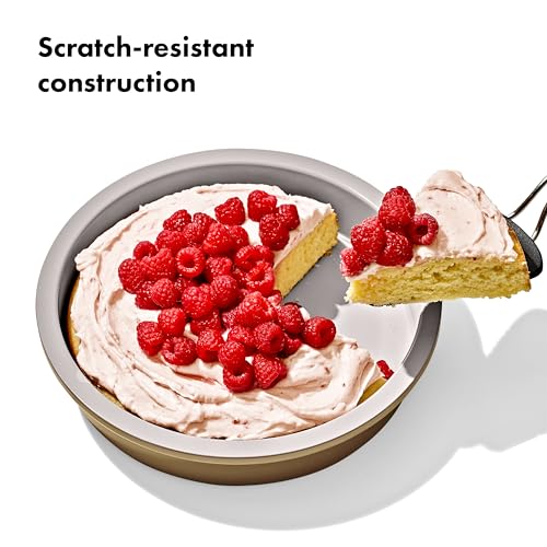 OXO Good Grips Non-Stick Pro Ceramic Coated Metal Bakeware 9” Round Cake Pan – Biscuit - color: Biscuit, size: 9" Round Cake Pan