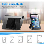 Fintie Universal Tablet Hand Strap Holder - [Dual Stand Supports] Detachable Padded Hook & Loop Fastening Handle Grip with Adhesive Patch for iPad/Galaxy Tab and All 7-11" Tablets, Black - color: Black