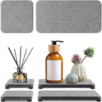 4PCS Water Absorbing Stone Tray, Stone Drying Tray for Bathroom Sink and Kitchen Counter, Fast Drying Diatomite Sink Coasters, Diatomaceous Coaster, Soap Dish Holders - color: Gray