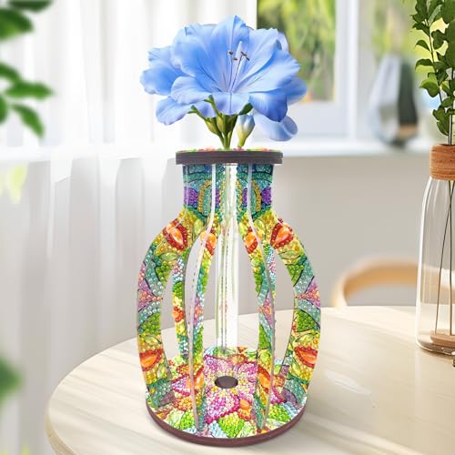 ILYUFO Diamond Art Kits for Adults, DIY Vase Diamond Art, Diamond Painting Kit, Ideal Desktop Ornaments & Thoughtful Female Gifts (Life) - color: life