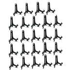 Artliving 4" Black Plastic Stand Cookie Holder Display Stand Place Card Holder Display Easels at Weddings, Birthday Party(24 Pack) - color: Black, size: 4inch(24piece)