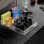 Clear Acrylic Tray with Raised Edges, Multi-Purpose Organizer Tray for Vanity, Bathroom, Kitchen, Countertop, Dresser & Desktop, Waterproof & Scratch-Resistant - size: 13.7" x 9.6" x 1.7"