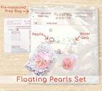 Vase Pearlfection 150 Floating Rose Gold Pearls - Large Sizes - 6 Warm White Submersible LED Fairy Lights Strings with Hidable & Submersible Batteries- Fills 2 Gallons for Your Vases - color: Rose Gold, size: 2Pk+LiteWW