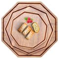 Set of 3 Acacia Wood Serving Trays Cheese Platters Party Hosting Essentials Gifts Charcuterie Board for Vegetable Fruit Food Round Tray Wooden Appetizer Platter Christmas Plates Dish Serving Boards - size: 12&10&8 inch (3 Pcs)