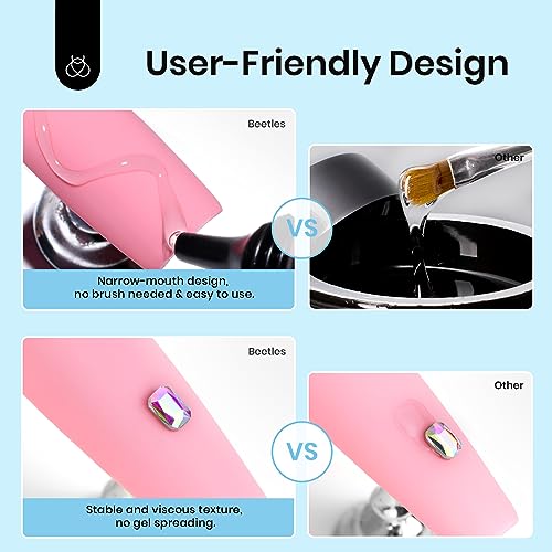 Beetles Rhinestone Nail Glue Gel, Strong Hold Nail Art Adhesive for 3D Gems, Rhinestones & Accessories, UV/LED Curing Clear Gel, Easy Application, Long Lasting Salon & DIY Nails - color: C3-35g Nail Rhinestone Glue