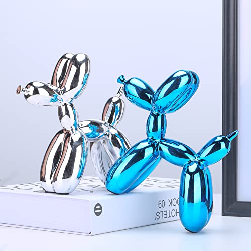 Balloon Dog Sculpture Modern Home Decor Collectible Figurines Funky Statues for Bedroom Trendy Animal Decor for Coffee Table Living Room Decor Art Resin Decor Office Standing Desk Decor - color: Green, size: 6.6*6.6*2.8inch
