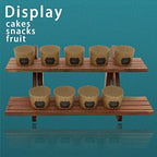 51pcs 2-Tier Wood Earring Display Stand, Retail Display Riser Earring, Ring Holder Stand, Removable Countertop Small Merchandise Display Stand with 50 Pcs Earring Card (Light brown) - color: 2 Tier