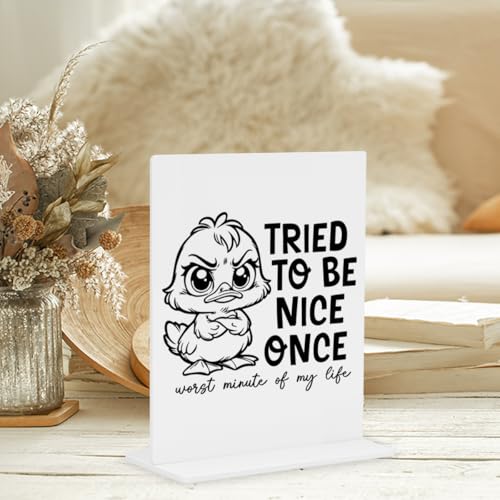 Funny Office Home Decor - Lightweight Acrylic Shelf Decor for Dining Table & Desk, Eye-Catching Decorative Touch for Any Setting, 4 × 4.7 Inches